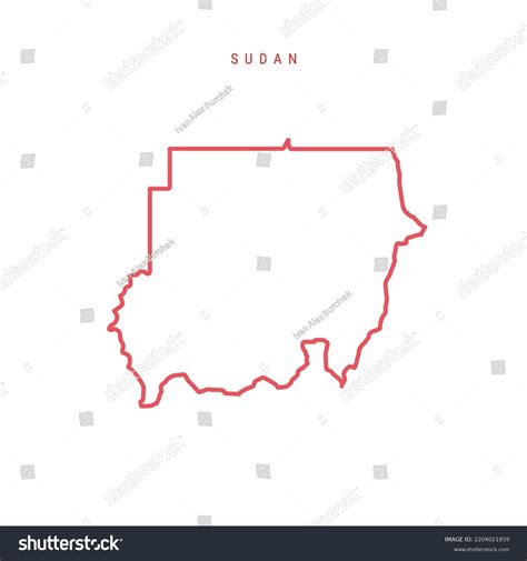 Sudan Editable Outline Map Sudanese Red Stock Vector (Royalty Free) 2204021859 | Shutterstock