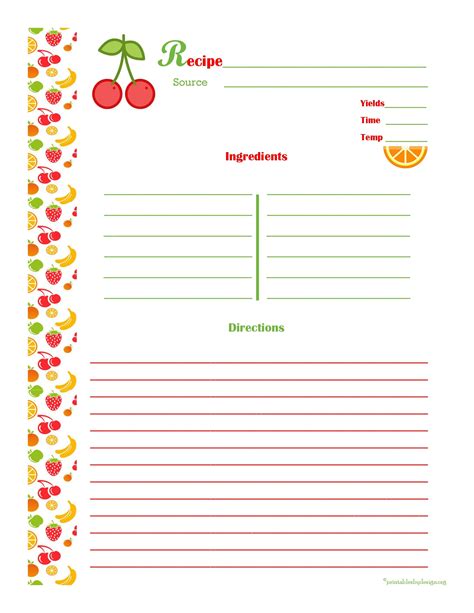 005 Free Recipe Card Templates Template Ideas Wonderful For within 4X6 Photo Card Template Fr ...