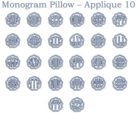 Monogram Pillow Fonts - Applique – Balanced Stitches