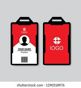 Red Employee Id Card Design Template Stock Vector (Royalty Free) 1290318712 | Shutterstock