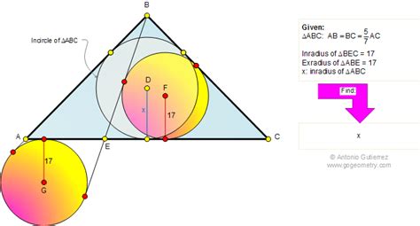 Problem 419: Triangle, Cevian, Incircle, Excircle, Inradius, Exradius ...