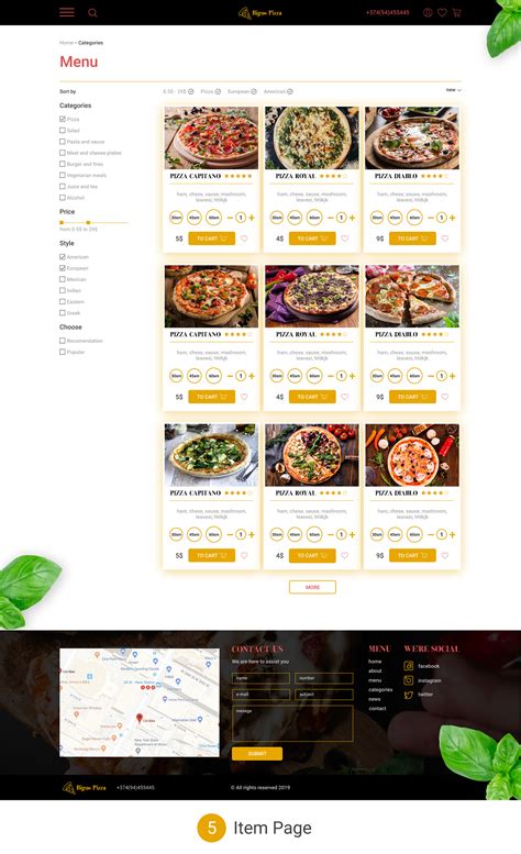 Delivery website for pizza on Behance