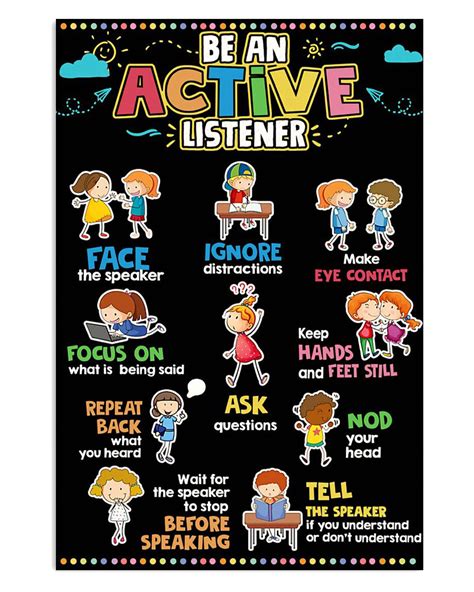 Teacher Classroom Active Listener Back To School Poster - TeeUni