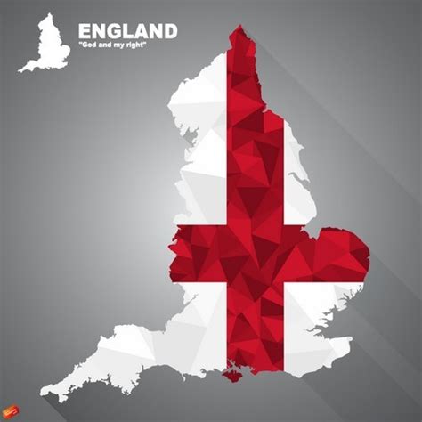 Flag vector on map of England free download