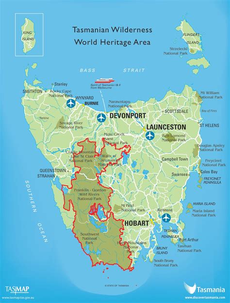 Tasmania national parks map - Ontheworldmap.com