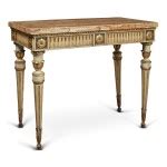 AN ITALIAN NEOCLASSICAL WHITE PAINTED AND GILTWOOD CONSOLE TABLE, LATE 18TH/EARLY 19TH CENTURY ...