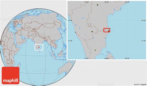 Gray Location Map of Arakkonam