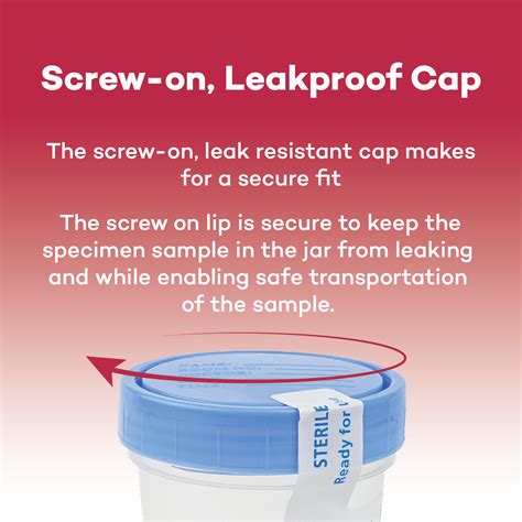 Dealmed Specimen Container with Screw on Leak Resistant Lid | Sterile Single Use Cup with Tamper ...