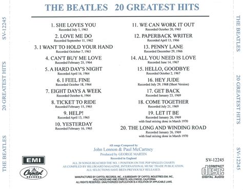 Music Of My Soul: The Beatles-1982-20 Greatest Hits(EMI/Capitol-320kbps)