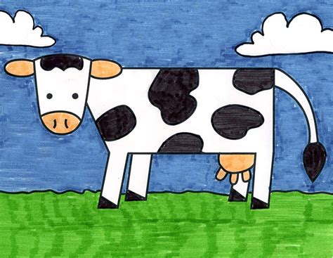 How To Draw A Cow For Kids