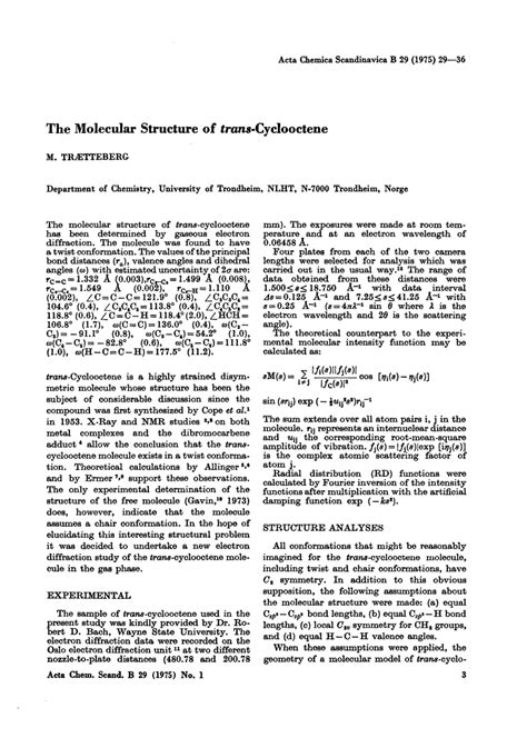 (PDF) The Molecular Structure of trans-Cyclooctene