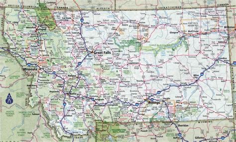 Large detailed roads and highways map of Montana state with all cities | Montana state | USA ...