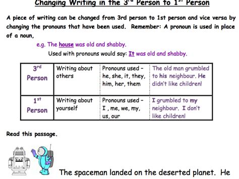 Grammar: Third Person to First Person | Teaching Resources