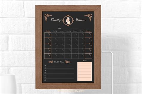 Monthly Family Planner Editable Calendar By ArtsByNaty | TheHungryJPEG