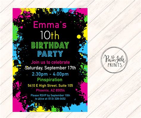 15 Excellent paint splatter invitations template You Can Use It At No ...