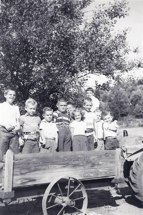 children in a farm wagon - scan of #1950s #vintage photo - instant #digital download for # ...