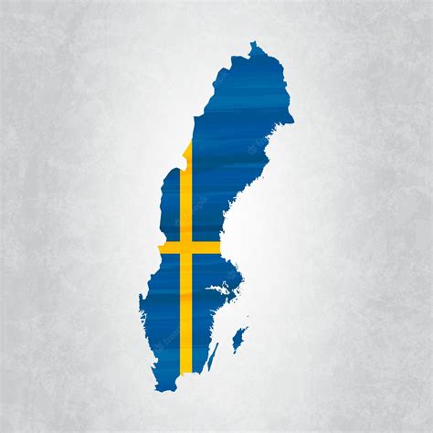 Premium Vector | Sweden map with flag