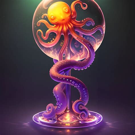 glass globe, 3D octopus, spooky eldritch, luminous color sparkle... - Arthub.ai