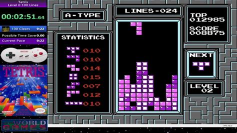 Tetris NES Speedrun PB - YouTube