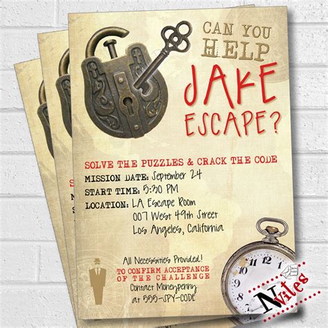 Escape Room Party Invitation Escape Room Party Escape Party