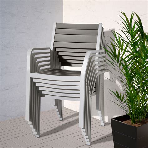 SJÄLLAND - 戶外餐桌椅組, 深灰色/淺灰色 | IKEA 線上購物