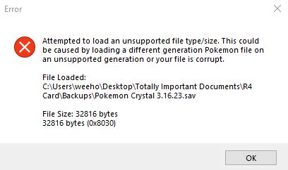 Issues Loading Crystal Save File - PKHeX - Project Pokemon Forums
