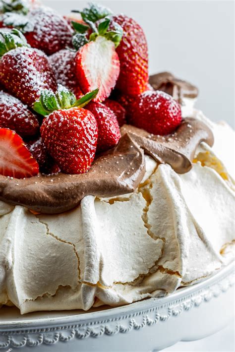 Strawberry pavlova with chocolate cream - Simply Delicious