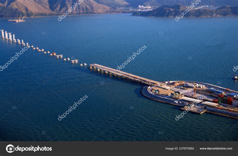 Hong Kong Zhuhai Macao Bridge Construction Hong Kong China February ...