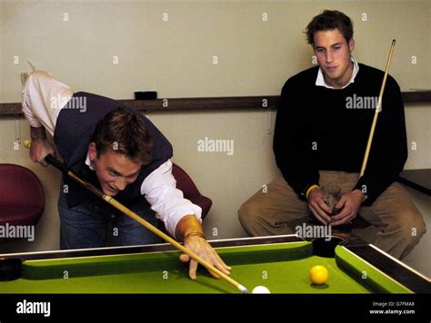 Prince William plays pool with friends at a bar in St Andrews where he ...