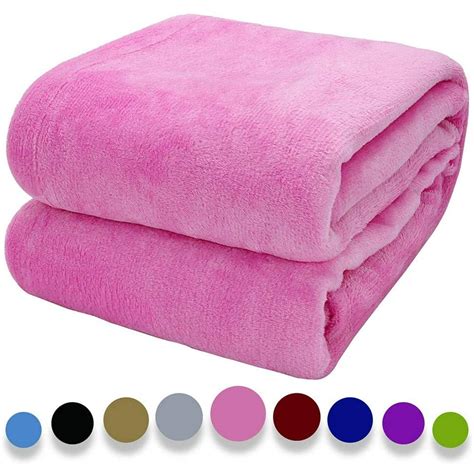 Howarmer Cozy Throw Blankets for Couch/Sofa/Pet/Bed, Pink Fuzzy Blanket Lightweight Warm Super ...