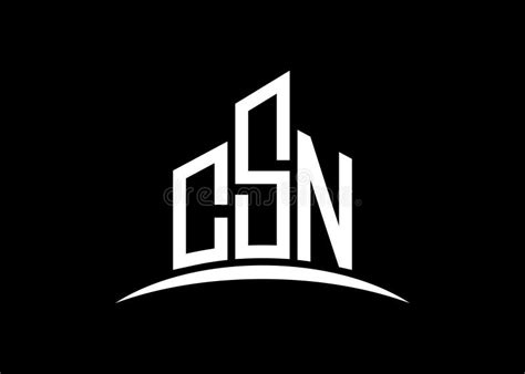 Letter CSN Building Vector Monogram Logo Design Template. Building Shape CSN Logo Stock Vector ...