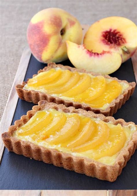 Peach Custard Tart - Mantitlement