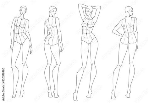 Fashion figure ten heads design template croquis wearing bodice in 2022 ...