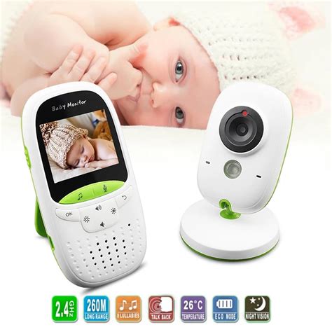 GS 602 LCD IR Night Vision Baby Monitor Wireless Video Temperature Time Display Intercom Two Way ...