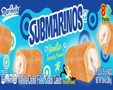 Marinela, Vanilla Crème Filled Snack Cakes, Artificially Flavored / Submarinos Vainilla ...