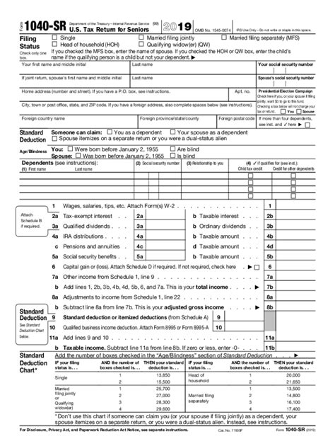 2019 irs form 1040 sr: Fill out & sign online | DocHub