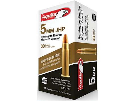 Aguila Varmint 5mm Remington Rimfire Mag Ammo 30 Grain Jacketed Hollow