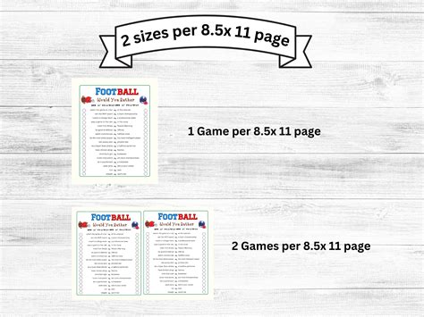 Football Game Would You Rather, Football Bowl Game Printable, Super Football 58 Game, Football ...