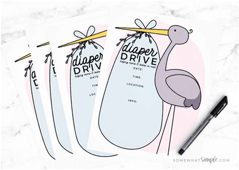 How to Host a Diaper Drive + Free Printables - Somewhat Simple