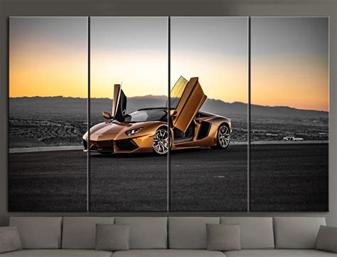 Orange Luxury Sport Car Wall Art Sport Car On Canvas Wall Art | Etsy