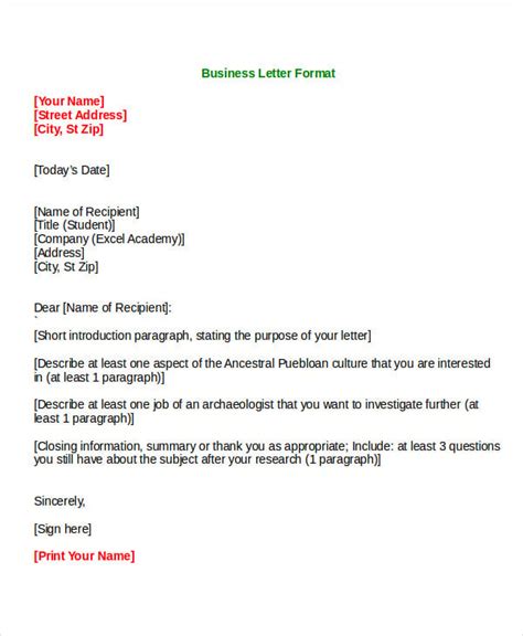 Formal Letter Templates - 65+ Free Word,PDF Document Download