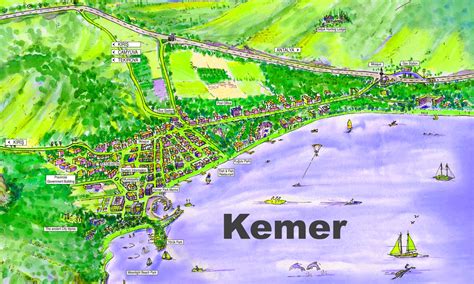 Kemer tourist map