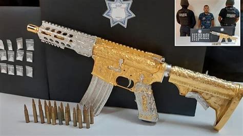 Mexican Police Seize Personalized Gold-Plated Assault Rifle From Boss of Fearsome Gang | Al Bawaba