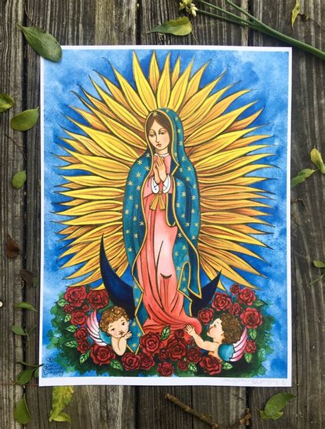 Our Lady of Guadalupe print of original art religious home | Etsy