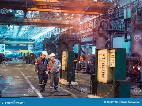 Workers in the Steel Mill. Metallurgical Industry. Stock Image - Image of production, dangerous ...