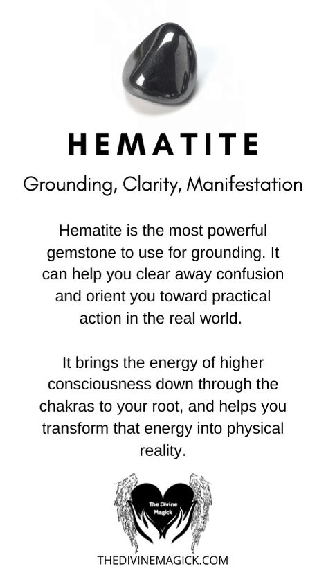 Hematite Crystal Meaning Card | The Divine Magick