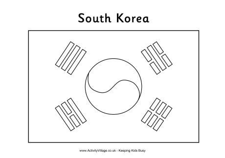 South Korea Flag Coloring Page - Nest of Posies