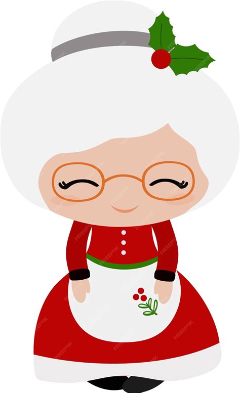 Premium Vector | Cute mrs Santa Claus illustration