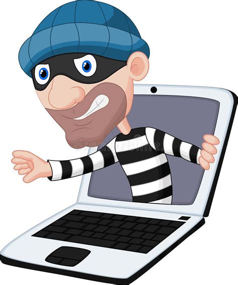 Computer crime cartoon stock vector. Illustration of criminal - 39821566