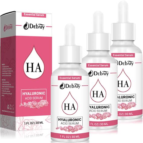 3 Pack Rose Hyaluronic Acid Serum for Face Anti-Wrinkle Anti-Aging Serum with Palmitoyl ...